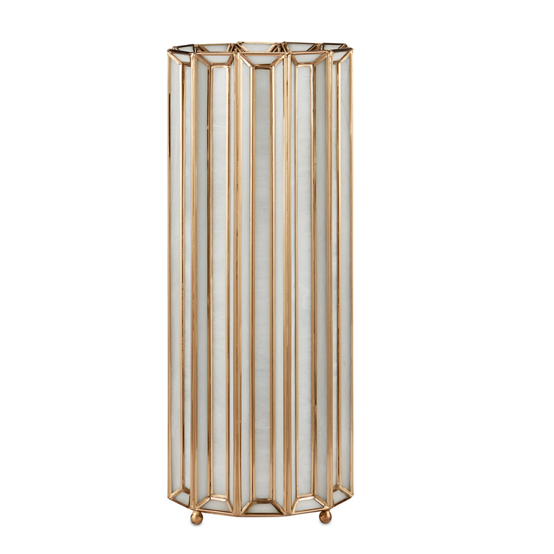 Настольная лампа в форме цилиндра фактурная Soft Glow Lamps Молочный Латунь в Кирове | Loft Concept 