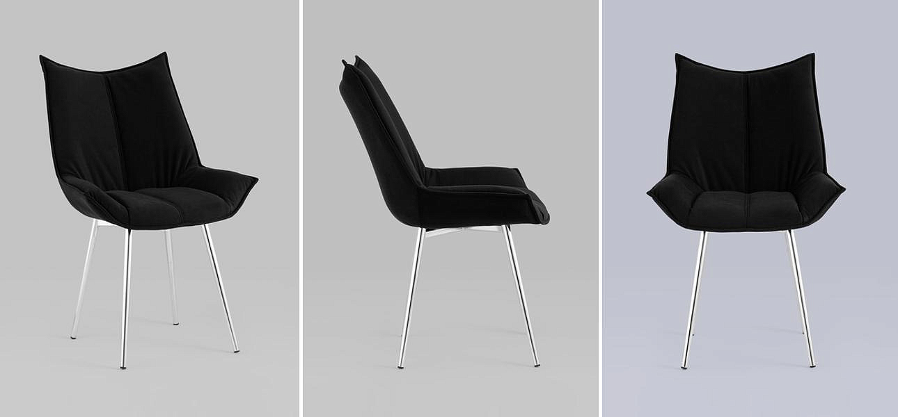 Стул Oslo Chair Черный Велюр Стул Oslo Chair Черный Велюр - Loft-Concept в Кирове