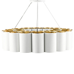 Люстра круглая фактурная в сочетании белого и золотого цвета Wide Stripes of Ribbon варинант исполнения - 3 | Loft Concept в Кирове