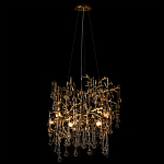Подвесная люстра в виде ветвей деревьев золотого цвета с прозрачными подвесками-каплями 8 и 14 ламп Droplet Chandelier варинант исполнения - 3 | Loft Concept в Кирове