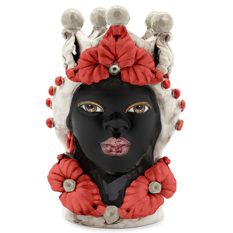 Ваза Vase Moro Lady Eve Red Черный Бежевый Красный Ваза Vase Moro Lady Eve Red Черный Бежевый Красный в Кирове | Loft Concept