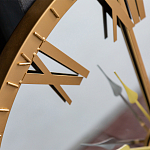 Часы настенные зеркальные с золотым металлическим циферблатом Mirror Tower Clock варинант исполнения - 2 | Loft Concept в Кирове