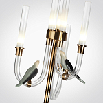 Торшер с 2-мя фигурками птиц на изогнутых прозрачных трубках Ganthea варинант исполнения - 3 | Loft Concept в Кирове