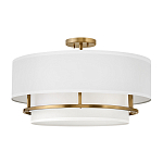 Потолочный светильник с двухслойным белым текстильным абажуром Hinkley варинант исполнения - 1 | Loft Concept в Кирове