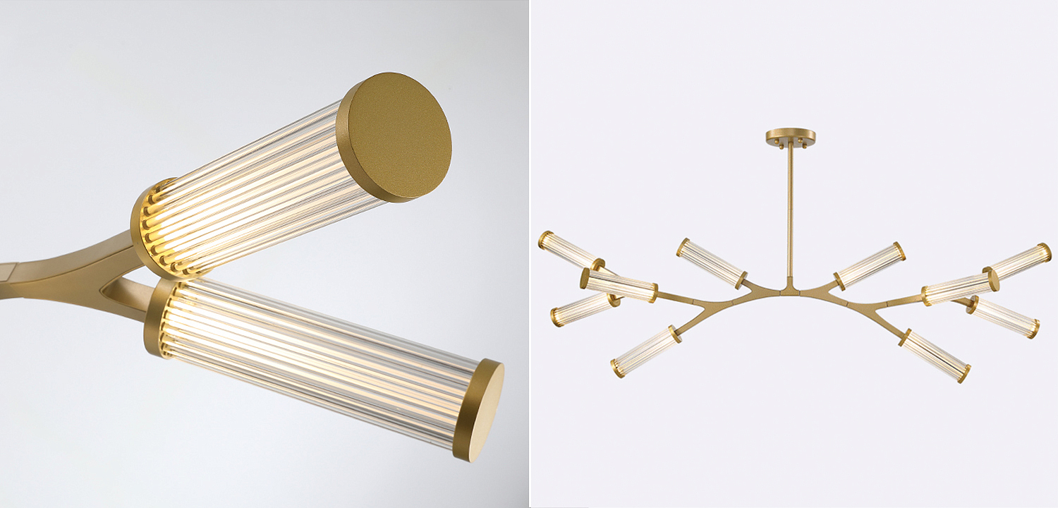 Люстра Cylinder Branches Chandelier Gold 10 Люстра Cylinder Branches Chandelier Gold 10 - Loft-Concept в Кирове