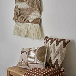 Чехол на подушку с вышивкой в виде геометрических узоров Beige Calista Square варинант исполнения - 5 | Loft Concept в Кирове