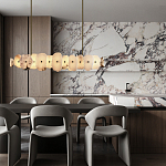 Подвесной светильник с фигурными элементами из белого алебастра Cryptocrystalline Stone варинант исполнения - 9 | Loft Concept в Кирове