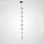 Подвесной светильник светодиодный в виде ряда белых металлических конусов  Herringbone варинант исполнения - 4 | Loft Concept в Кирове