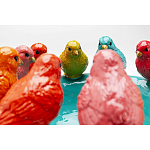 Декоративное дизайнерское блюдо разноцветные попугаи  варинант исполнения - 3 | Loft Concept в Кирове