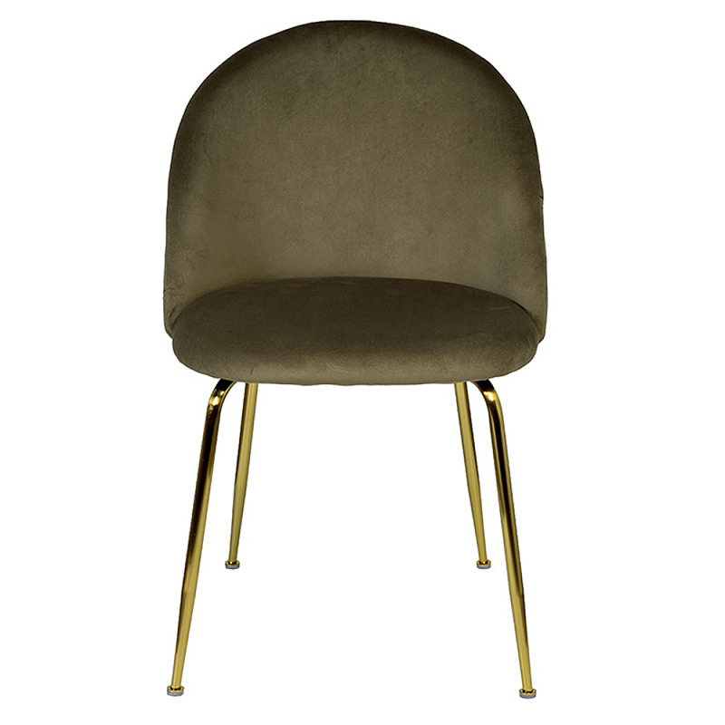 Стул велюровый хаки на золотистых металлических ножках Vendramin Chair Хаки Золотой в Кирове | Loft Concept 