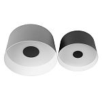 Потолочный светильник с 2-мя цилиндрическими абажурами серого и черного цвета Urban Dome варинант исполнения - 1 | Loft Concept в Кирове