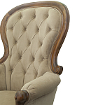 Кресло с мягкой обивкой из светло-коричневого велюра на 4-х деревянных ножках Evelyn Classical Armchair варинант исполнения - 5 | Loft Concept в Кирове