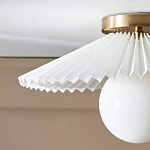 Потолочный светильник с белым плиссированным абажуром Headquarters варинант исполнения - 3 | Loft Concept в Кирове