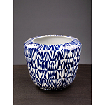 Кашпо с орнаментом в сочетании белого и синего цвета Artistic Flowerpot варинант исполнения - 3 | Loft Concept в Кирове