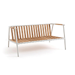 Садовый 2-х местный диван с подлокотниками из тика White варинант исполнения - 5 | Loft Concept в Кирове