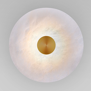 Бра светодиодный с мраморным рассеивателем латунь