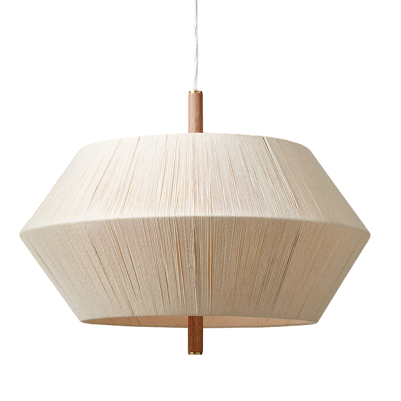 Люстра из дуба с веревчатым абажуром Rope Oak Chandelier Бежевый Люстра из дуба с веревчатым абажуром Rope Oak Chandelier Бежевый в Кирове | Loft Concept
