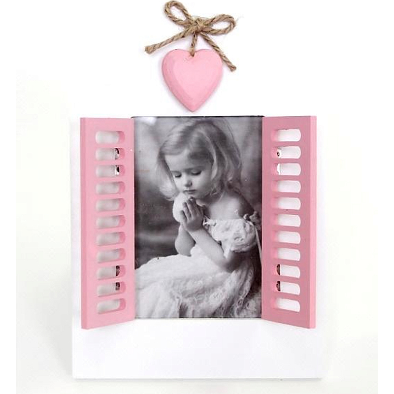 Фоторамка прямоугольная Childhood Corner со ставнями Белый Розовый в Кирове | Loft Concept 