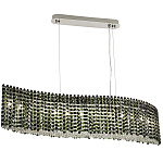 Линейная люстра изогнутой формы с хрустальными подвесками Crystal Art Chrome Green Linear Chandelier варинант исполнения - 2 | Loft Concept в Кирове