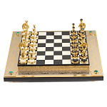 Шахматы из бронзы и натуральных камней Долерит и Мрамор с гравировкой Decorative Thematic Chess варинант исполнения - 1 | Loft Concept в Кирове