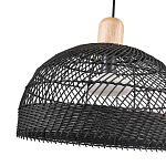 Подвесной светильник с округлым абажуром из черного ротанга Wicker Furniture варинант исполнения - 3 | Loft Concept в Кирове