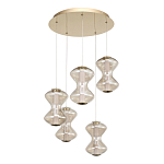 Люстра светодиодная с стеклянными волнообразными плафонами Amphora of Light варинант исполнения - 3 | Loft Concept в Кирове