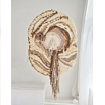 Овальный Современный Гобелен Абстракция в бежевых тонах Shallow варинант исполнения - 4 | Loft Concept в Кирове