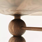 Обеденный стол деревянный с круглыми декоративными элементами на ножках Koko варинант исполнения - 3 | Loft Concept в Кирове