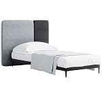 Кровать с большим мягким изголовьем Unity Grey Bed варинант исполнения - 3 | Loft Concept в Кирове