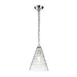Подвесной светильник с прозрачным рельефным стеклянным плафоном в форме конуса Feiss варинант исполнения - 2 | Loft Concept в Кирове
