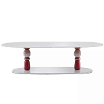 Дизайнерский журнальный стол на 2-х фигурных ножках с подстольем Lycad варинант исполнения - 1 | Loft Concept в Кирове