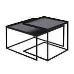 Комплект столиков с квадратными столешницами черные Black Table Combination варинант исполнения - 1 | Loft Concept в Кирове