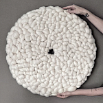 Панно на стену из шерсти мериноса Белый Круг  варинант исполнения - 4 | Loft Concept в Кирове