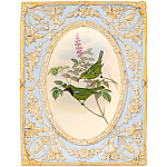 Декоративный постер с изображением птиц в раме с рельефным растительным узором Blooming Birds Poster варинант исполнения - 6 | Loft Concept в Кирове