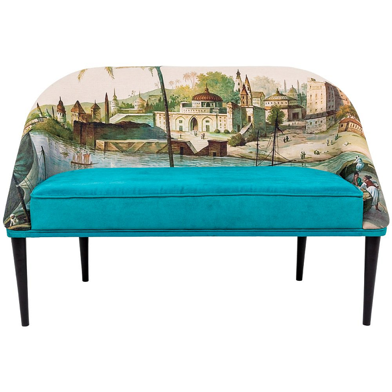 Диван Sofa Benares Бирюзовый Бежево-серый Диван Sofa Benares Бирюзовый Бежево-серый в Кирове | Loft Concept