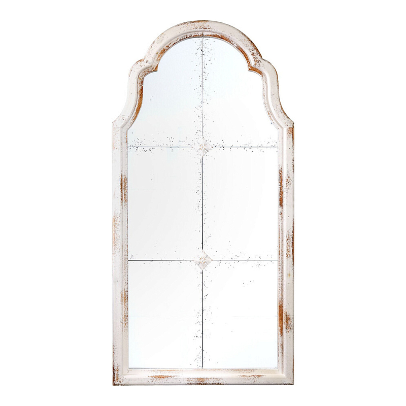 Зеркало-окно настенное в винтажном стиле Venetian Smooth Белый в Кирове | Loft Concept 