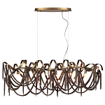 Люстра подвесная линейная с переплетенными металлическими лентами и цепочками Atlantis Chain варинант исполнения - 4 | Loft Concept в Кирове