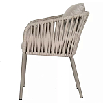 Стул серо-бежевый с декоративным плетением на спинке и подлокотниках Chair Weave варинант исполнения - 6 | Loft Concept в Кирове