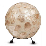 Настольная лампа из перламутра на металлическом каркасе Indonesian Circle варинант исполнения - 2 | Loft Concept в Кирове