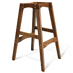 Барный стул со спинкой на 4-х деревянных ножках Коричневый Велюр Vendramin Chair  варинант исполнения - 5 | Loft Concept в Кирове