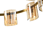 Люстра светодиодная с 8-ю цилиндрическими плафонами янтарного цвета из стекла и стали Andrea Сhandelier Amber варинант исполнения - 3 | Loft Concept в Кирове