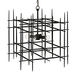 Люстра черная квадратной остроконечной формы Black Square варинант исполнения - 2 | Loft Concept в Кирове