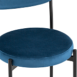 Стул с круглым сиденьем на металлическом основании ALFIE CHAIR Blue варинант исполнения - 6 | Loft Concept в Кирове