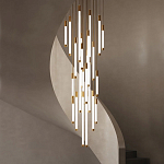 Люстра в современном стиле с 30-ю каскадными светодиодными лампами Golden LED Rain варинант исполнения - 1 | Loft Concept в Кирове