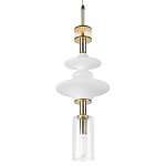 Подвесной светильник со стеклянными элементами и бронзовыми вставками Высота 62 см Gabriel Scott Luna варинант исполнения - 7 | Loft Concept в Кирове