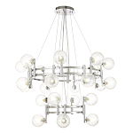 Люстра подвесная с двумя ярусами и 24-ю рельефными прозрачными плафонами из стекла Perforated Glass Bubbles варинант исполнения - 1 | Loft Concept в Кирове