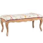 Банкетка из массива бука бежевая с растительным орнаментом Raffael Beige Floral Banquette варинант исполнения - 1 | Loft Concept в Кирове