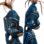 Комплект из 2-х деревянных статуэток Asmat Statuettes Dark Blue варинант исполнения - 6 | Loft Concept в Кирове