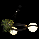 Подвесной светильник с 2-мя шарообразными плафонами и цилиндрическим спотом Light of Еyes варинант исполнения - 7 | Loft Concept в Кирове