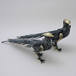 Статуэтка бронзовая пара Фазаны синие Bronze Birds варинант исполнения - 2 | Loft Concept в Кирове